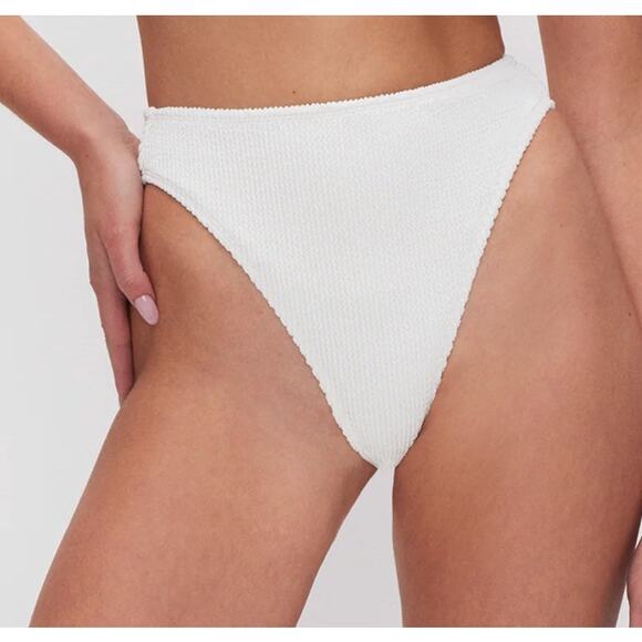 NWT Good American ALWAYS FITS GOOD WAIST BIKINI BOTTOM CLOUD WHITE  size-XXS/XS - Picture 1 of 5